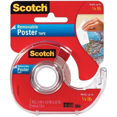 SCOTCH 109 Poster Tape, 150 in L, 34 in W, Clear 109-6